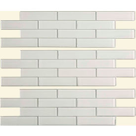 Acoustic Ceiling Products A55-63 Aspect Subway Matted 12" X 4" Peel & Stick Decorative Glass Tile in Frost, 3 Pack - A55-63 image.