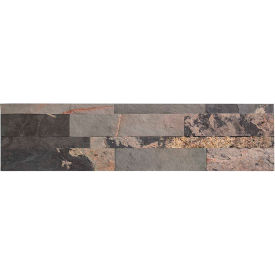 Acoustic Ceiling Products A90-81 Aspect 23.6" x 5.9" Peel & Stick Stone Decorative Tile Backsplash, Medley Slate - A90-81 image.