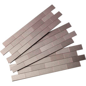 Acoustic Ceiling Products A95-50 Aspect Subway Matted 12" X 4" Brushed Stainless Metal Decorative Tile Backsplash - A95-50 image.