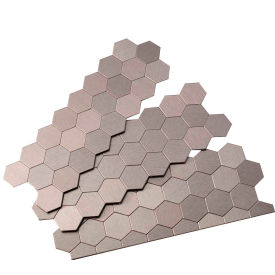 Acoustic Ceiling Products A98-50 Aspect Honeycomb Matted 12" X 4" Brushed Stainless Metal Decorative Tile Backsplash - A98-50 image.