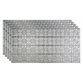 Acoustic Ceiling Products PG5008 Fasade Traditional Syle # 1 - 48-3/8" x 24-3/8" PVC Glue Up Tile in Brushed Aluminum - PG5008 image.