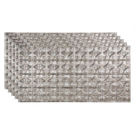 Acoustic Ceiling Products PG5021 Fasade Traditional Syle # 1 - 48-3/8" x 24-3/8" PVC Glue Up Tile in Crosshatch Silver - PG5021 image.