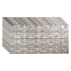Acoustic Ceiling Products PG5121 Fasade Traditional Syle # 2 - 48-3/8" x 24-3/8" PVC Glue Up Tile in Crosshatch Silver - PG5121 image.