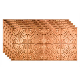 Acoustic Ceiling Products PG5125 Fasade Traditional Syle # 2 - 48-3/8" x 24-3/8" PVC Glue Up Tile in Polished Copper - PG5125 image.