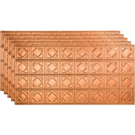 Acoustic Ceiling Products PG5325 Fasade Traditional Syle # 4 - 48-3/8" x 24-3/8" PVC Glue Up Tile in Polished Copper - PG5325 image.