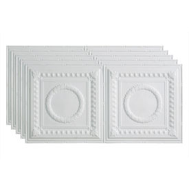 Acoustic Ceiling Products PG5401 Fasade Rosette - 48-3/8" x 24-3/8" PVC Glue Up Tile in Matte White - PG5401 image.