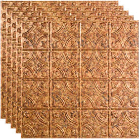 Acoustic Ceiling Products PL5019 Fasade Traditional Syle # 1 - 23-3/4" x 23-3/4" PVC Lay In Tile in Cracked Copper - PL5019 image.