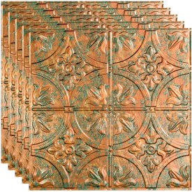 Acoustic Ceiling Products PL5211 Fasade Traditional Syle # 2 - 23-3/4" x 23-3/4" PVC Lay In Tile in Copper Fantasy - PL5211 image.