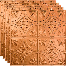 Acoustic Ceiling Products PL5225 Fasade Traditional Syle # 2 - 23-3/4" x 23-3/4" PVC Lay In Tile in Polished Copper - PL5225 image.