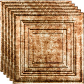 Acoustic Ceiling Products PL5417 Fasade Traditional Syle # 3 - 23-3/4" x 23-3/4" PVC Lay In Tile in Bermuda Bronze - PL5417 image.