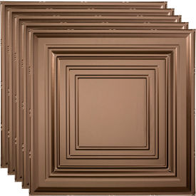 Acoustic Ceiling Products PL5428 Fasade Traditional Syle # 3 - 23-3/4" x 23-3/4" PVC Lay In Tile in Argent Bronze - PL5428 image.