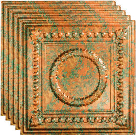 Acoustic Ceiling Products PL5711 Fasade Rosette - 23-3/4" x 23-3/4" PVC Lay In Tile in Copper Fantasy - PL5711 image.