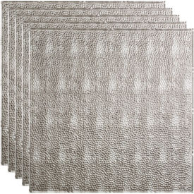 Acoustic Ceiling Products PL5921 Fasade Border Fill - 23-3/4" x 23-3/4" PVC Lay In Tile in Crosshatch Silver - PL5921 image.