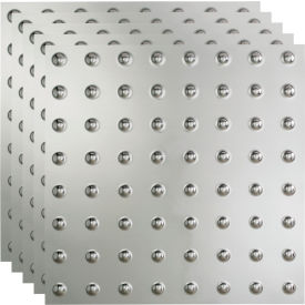 Acoustic Ceiling Products PL6308 Fasade Dome 2 - 23-3/4" x 23-3/4" PVC Lay In Tile in Brushed Aluminum - PL6308 image.