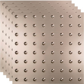 Acoustic Ceiling Products PL6329 Fasade Dome 2 - 23-3/4" x 23-3/4" PVC Lay In Tile in Brushed Nickel - PL6329 image.