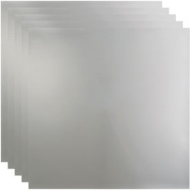 Acoustic Ceiling Products PL6908 Fasade Flat - 23-3/4" x 23-3/4" PVC Lay In Tile in Brushed Aluminum - PL6908 image.