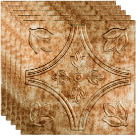 Acoustic Ceiling Products PL7017 Fasade Traditional Syle # 5 - 23-3/4" x 23-3/4" PVC Lay In Tile in Bermuda Bronze - PL7017 image.