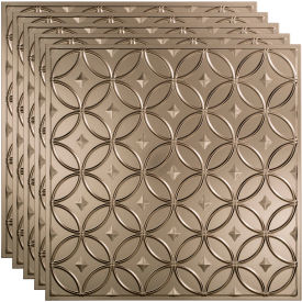 Acoustic Ceiling Products PL8229 Fasade Rings - 23-3/4" x 23-3/4" PVC Lay In Tile in Brushed Nickel - PL8229 image.