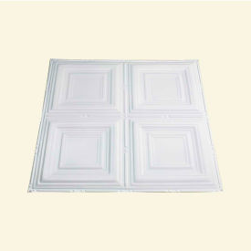 Acoustic Ceiling Products T50-01 Great Lakes Tin Syracuse 2 X 2 Nail-Up Tin Ceiling Tile in Matte White - T50-01 image.