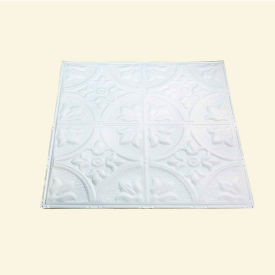 Acoustic Ceiling Products T51-00 Great Lakes Tin Jamestown 2 X 2 Nail-up Tin Ceiling Tile in Gloss White - T51-00 image.