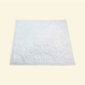 Acoustic Ceiling Products T51-01 Great Lakes Tin Jamestown 2 X 2 Nail-Up Tin Ceiling Tile in Matte White - T51-01 image.