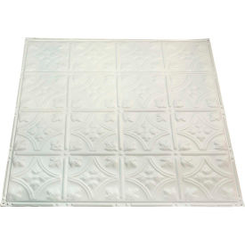 Acoustic Ceiling Products T52-02 Great Lakes Tin Hamilton 2 X 2 Nail-Up Tin Ceiling Tile in Antique White - T52-02 image.