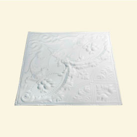 Acoustic Ceiling Products T53-00 Great Lakes Tin Saginaw 2 X 2 Nail-up Tin Ceiling Tile in Gloss White - T53-00 image.