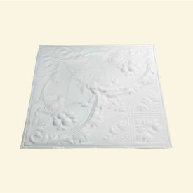Great Lakes Tin Saginaw 2' X 2' Nail-up Tin Ceiling Tile in Matte White - T53-01
