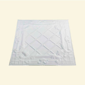 Acoustic Ceiling Products T55-01 Great Lakes Tin Toledo 2 X 2 Nail-up Tin Ceiling Tile in Matte White - T55-01 image.