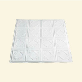 Acoustic Ceiling Products T57-00 Great Lakes Tin Ludington 2 X 2 Nail-up Tin Ceiling Tile in Gloss White - T57-00 image.