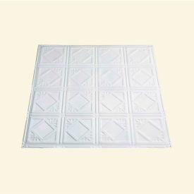 Acoustic Ceiling Products T57-01 Great Lakes Tin Ludington 2 X 2 Nail-up Tin Ceiling Tile in Matte White - T57-01 image.