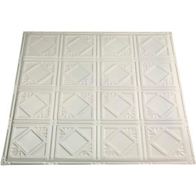 Acoustic Ceiling Products T57-02 Great Lakes Tin Ludington 2 X 2 Nail-up Tin Ceiling Tile in Antique White - T57-02 image.