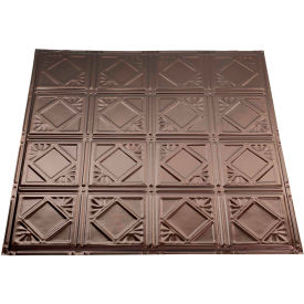 Acoustic Ceiling Products T57-06 Great Lakes Tin Ludington 2 X 2 Nail-up Tin Ceiling Tile in Bronze Burst - T57-06 image.