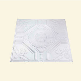 Acoustic Ceiling Products T58-00 Great Lakes Tin Rochester 2 X 2 Nail-up Tin Ceiling Tile in Gloss White - T58-00 image.