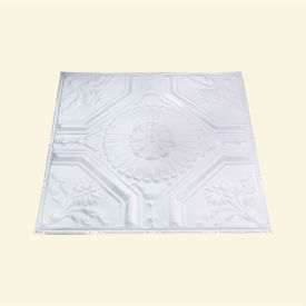 Acoustic Ceiling Products T58-01 Great Lakes Tin Rochester 2 X 2 Nail-up Tin Ceiling Tile in Matte White - T58-01 image.