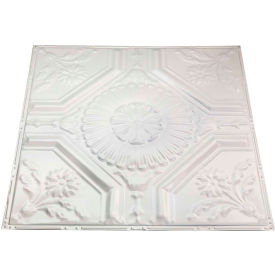 Acoustic Ceiling Products T58-02 Great Lakes Tin Rochester 2 X 2 Nail-up Tin Ceiling Tile in Antique White - T58-02 image.