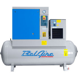 Belaire BR10253D, 10HP, Rotary Screw Comp, 120 Gal, Horiz., 125 PSI, 37 CFM,3-Phase 208-230/460V