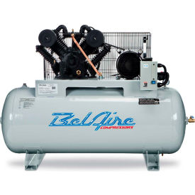 QUINCY COMPRESSOR LLC 8090253231 Belaire 6312H, 10HP, Two-Stage Compressor, 120 Gallon, Horizontal, 175 PSI, 35 CFM, 3-Phase 208-230V image.