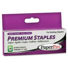 Accentra 1901 PaperPro® Standard Staples, 28 Sheet Capacity, 1/4" Leg Length, 210 Per Strip, 5000/Box image.