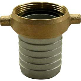 Apache Hose & Belting Co. Inc 43076015 Apache 43076015 2-1/2" Aluminum Female Short Shank Coupling w/ Brass Nut image.