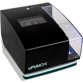 Acroprint Time Recorder CR1000 uPunch™ Digital Clock & Stamp w/ 50 Time Cards, 2 Keys & 1 Ink Ribbon, Black image.