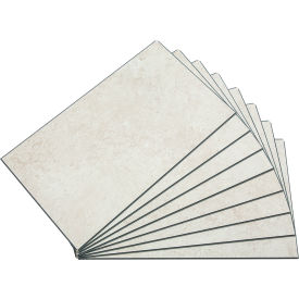 Acoustic Ceiling Products 53007 Palisade 25.6"L x 14.8"W Vinyl Wall Tile, Rain Cloud, 8 Pack image.