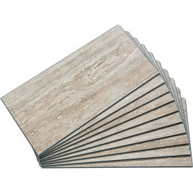 Acoustic Ceiling Products 53501 Palisade 23.2"L x 11.1"W Vinyl Wall Tile, Grecian Earth, 10 Pack image.