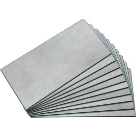 Acoustic Ceiling Products 53502 Palisade 23.2"L x 11.1"W Vinyl Wall Tile, Frost Nickel, 10 Pack image.