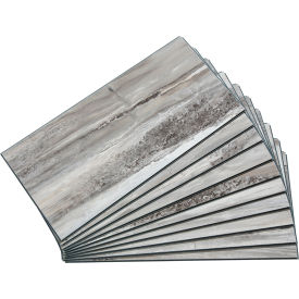Acoustic Ceiling Products 53503 Palisade 23.2"L x 11.1"W Vinyl Wall Tile, Louvre Granite, 10 Pack image.