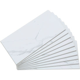 Acoustic Ceiling Products 53510 Palisade 23.2"L x 11.1"W Vinyl Wall Tile, Carrara Marble, 10 Pack image.