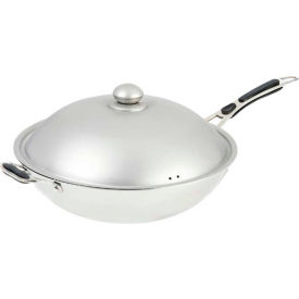 Adcraft IND-WOK - Induction Ready Wok w/Cover, Premium, Stainless Steel