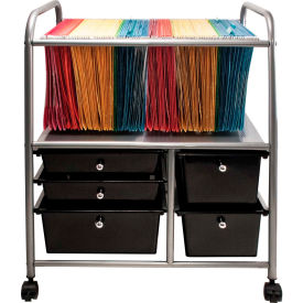 Advantus Organizer File Cart with 5 Black Drawers 34100 - 21-1/8