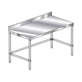 Aero Manufacturing Co. 2TGBX-3096 Aero Manufacturing 304 Stainless Steel Table, 96 x 30", Undershelf, 4" Backsplash, 14 Gauge image.