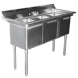 Aero Manufacturing Co. 3F3-1818 Aero Manufacturing Company® 3F3-1818 Three Bowl Deluxe SS NSF Sink image.